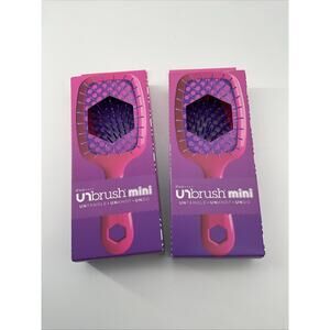 (2) FHI HEAT UNbrush Wet/Dry Vente Detangle Brush Neon Pink